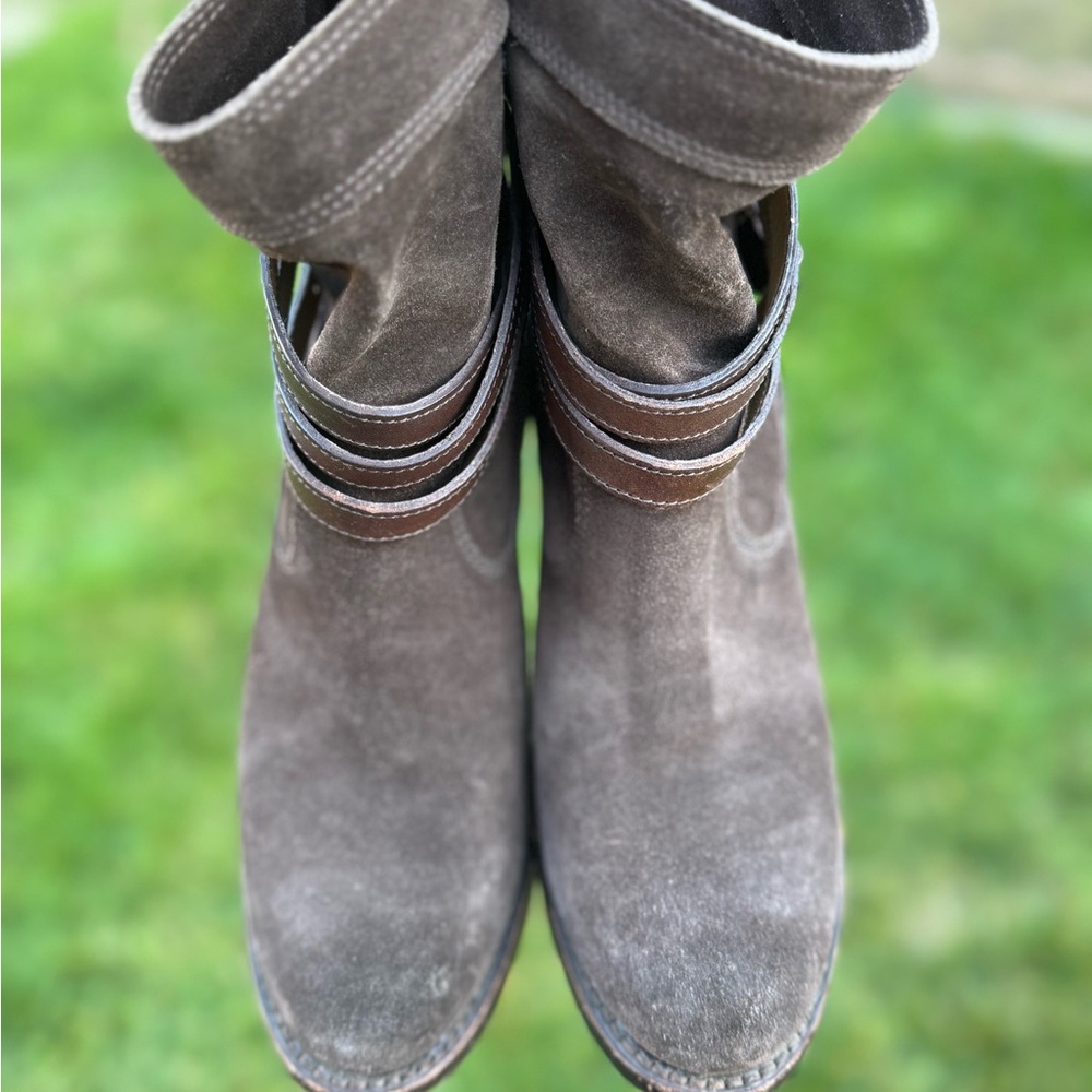 Suede Ankle Booties in Brown - Picture 8 of 16